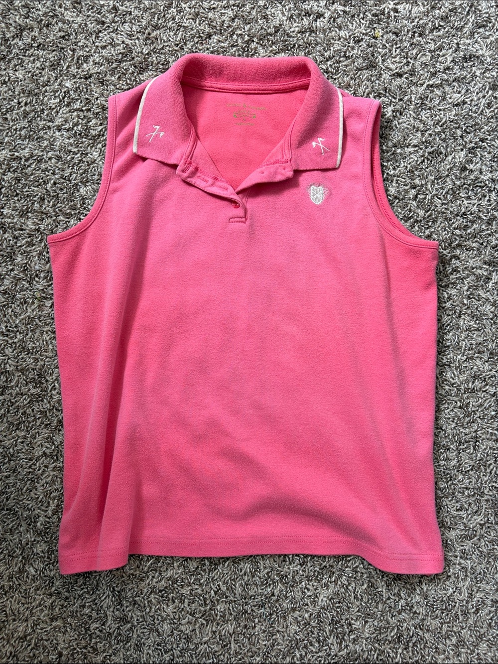 Allyson Whitmore Pink Sleeveless Golf Polo Tank Top